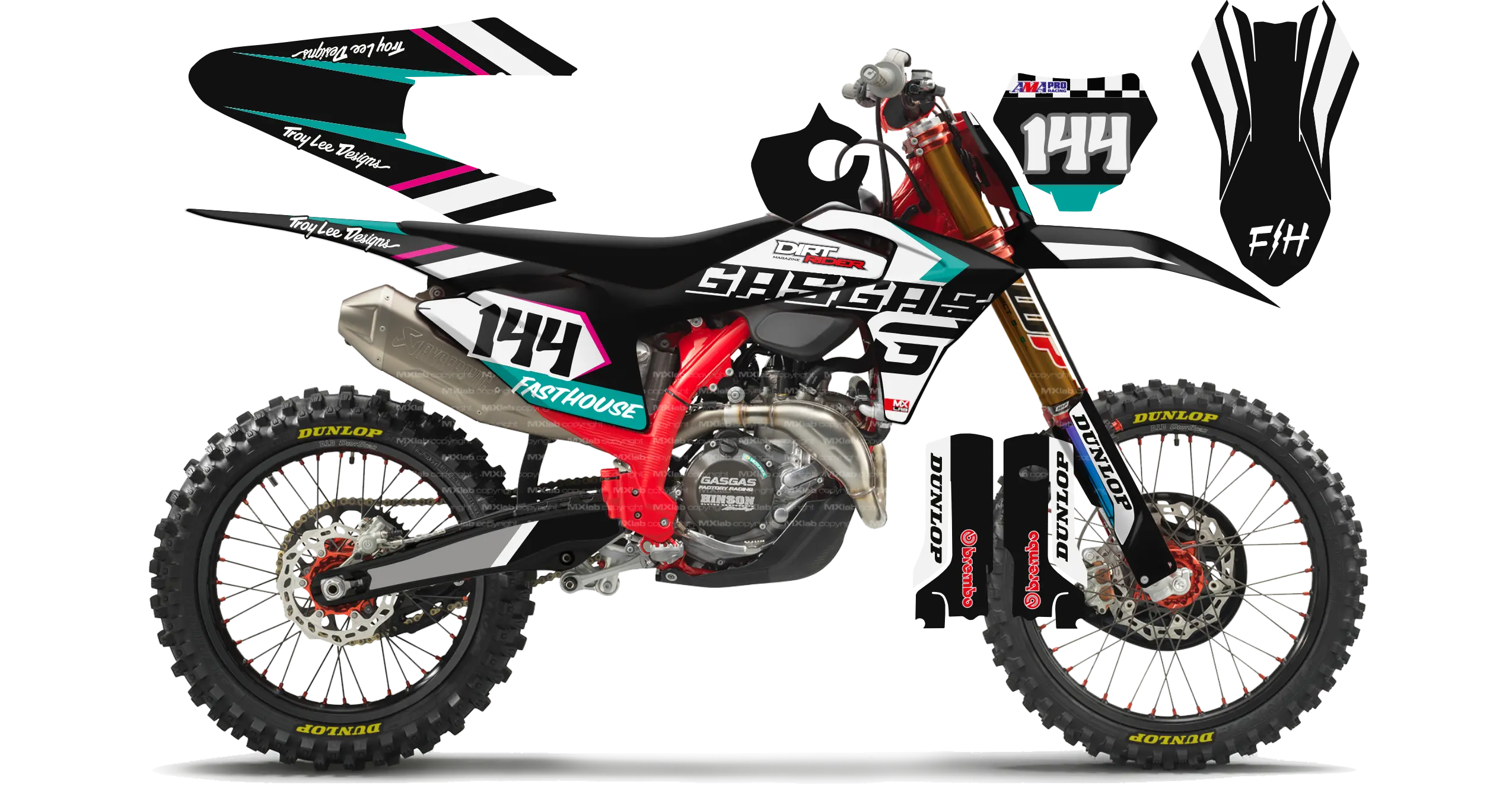 Kit déco GasGas LAB4 BLACK - Motocross & Enduro personnalisable