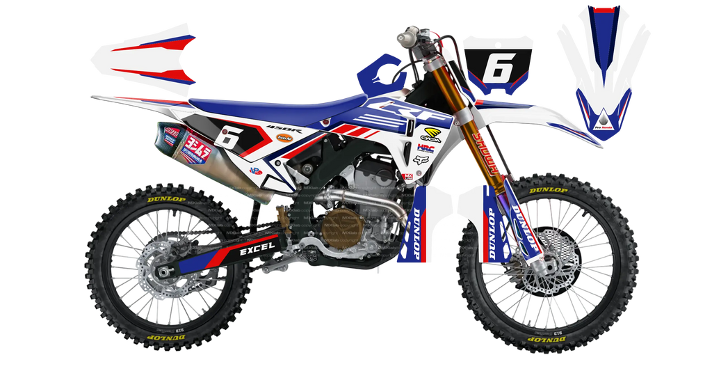 Kit déco Honda LAB3 WHITE - Motocross & Enduro personnalisable