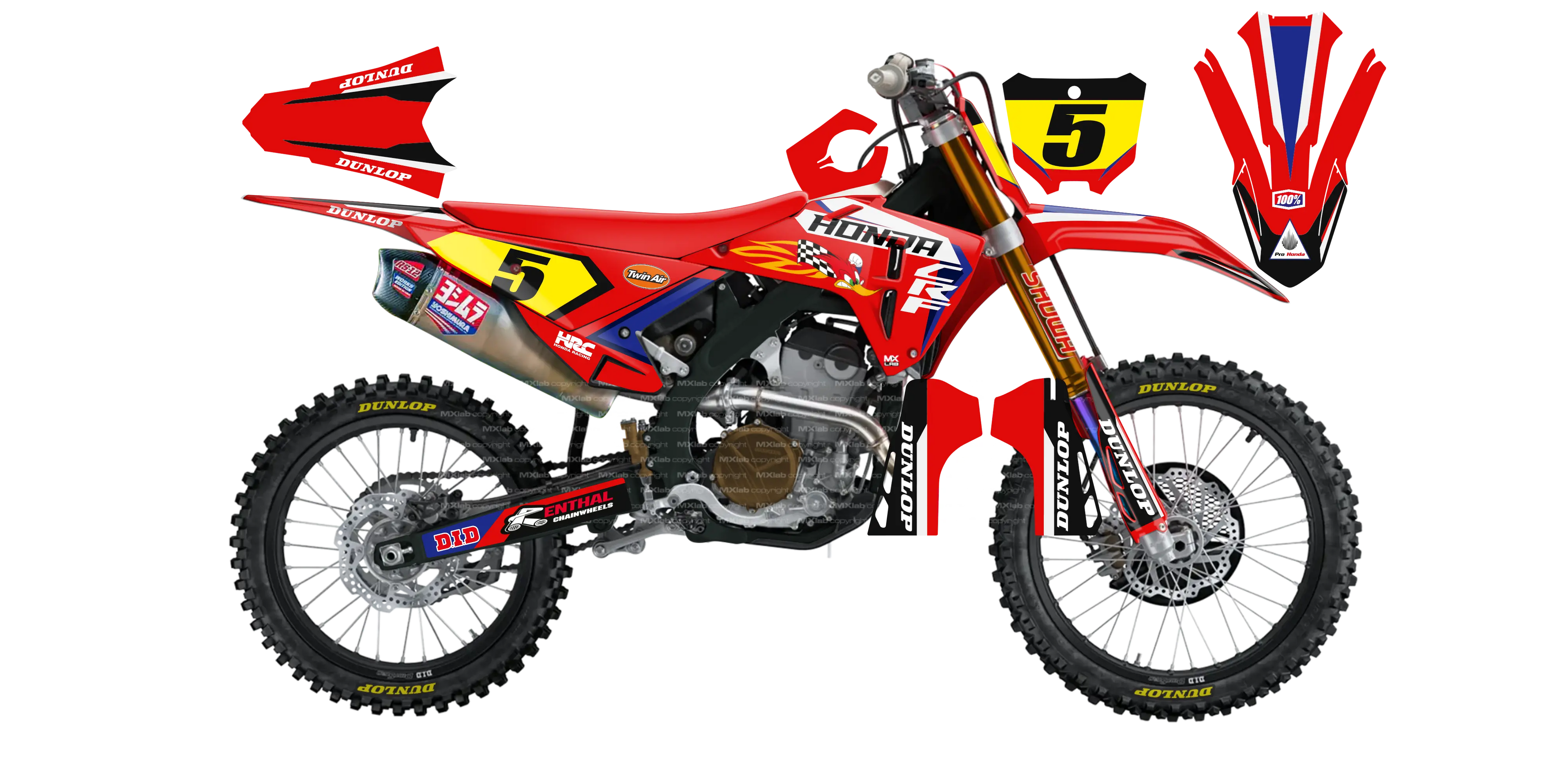 Kit déco Honda LAB5 - Motocross & Enduro personnalisable