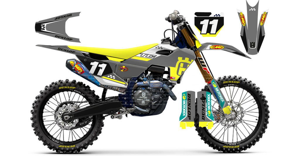 Kit déco Husqvarna LAB1 GRAY - Motocross & Enduro personnalisable