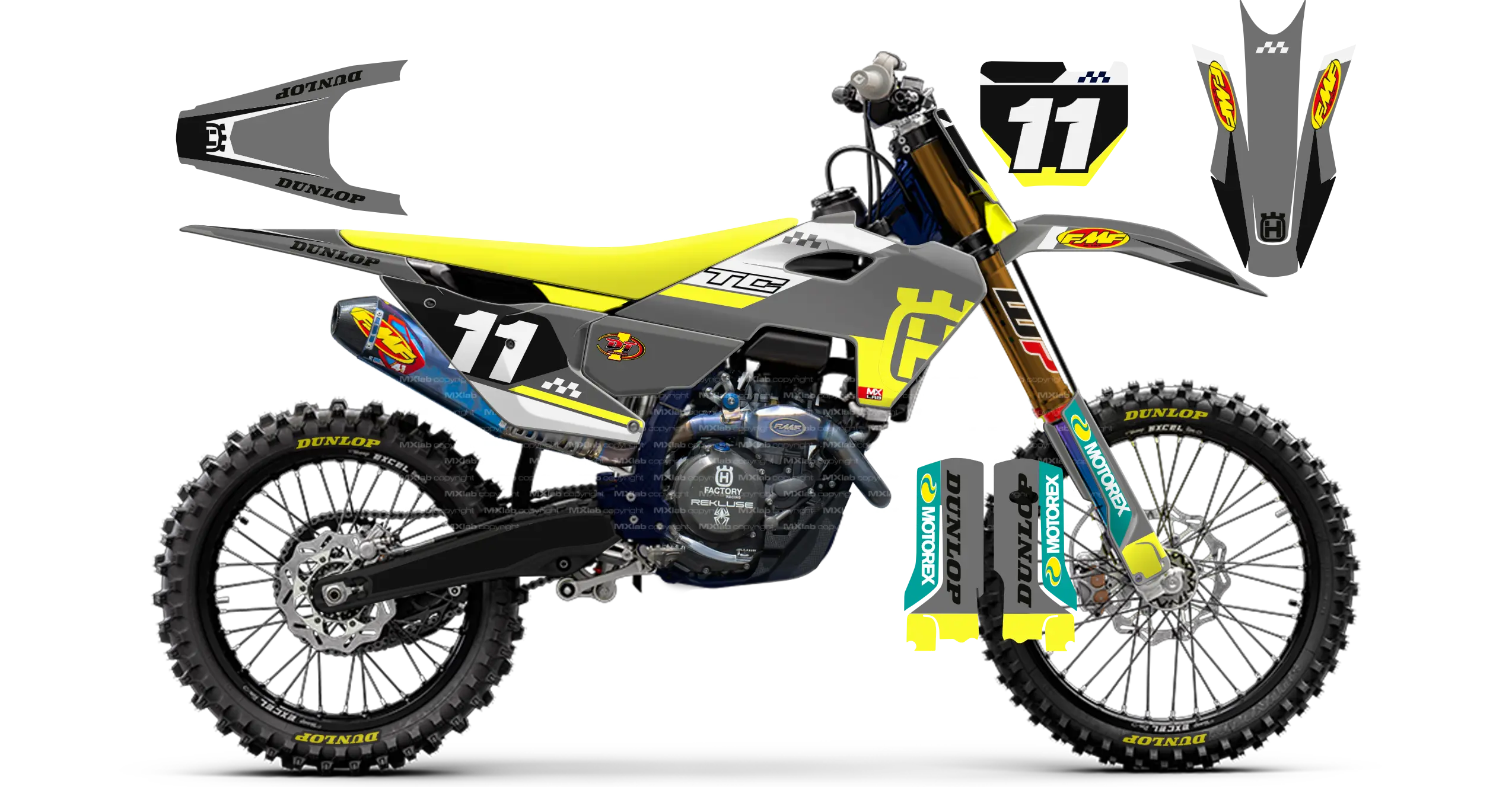 Kit déco Husqvarna LAB1 GRAY - Motocross & Enduro personnalisable