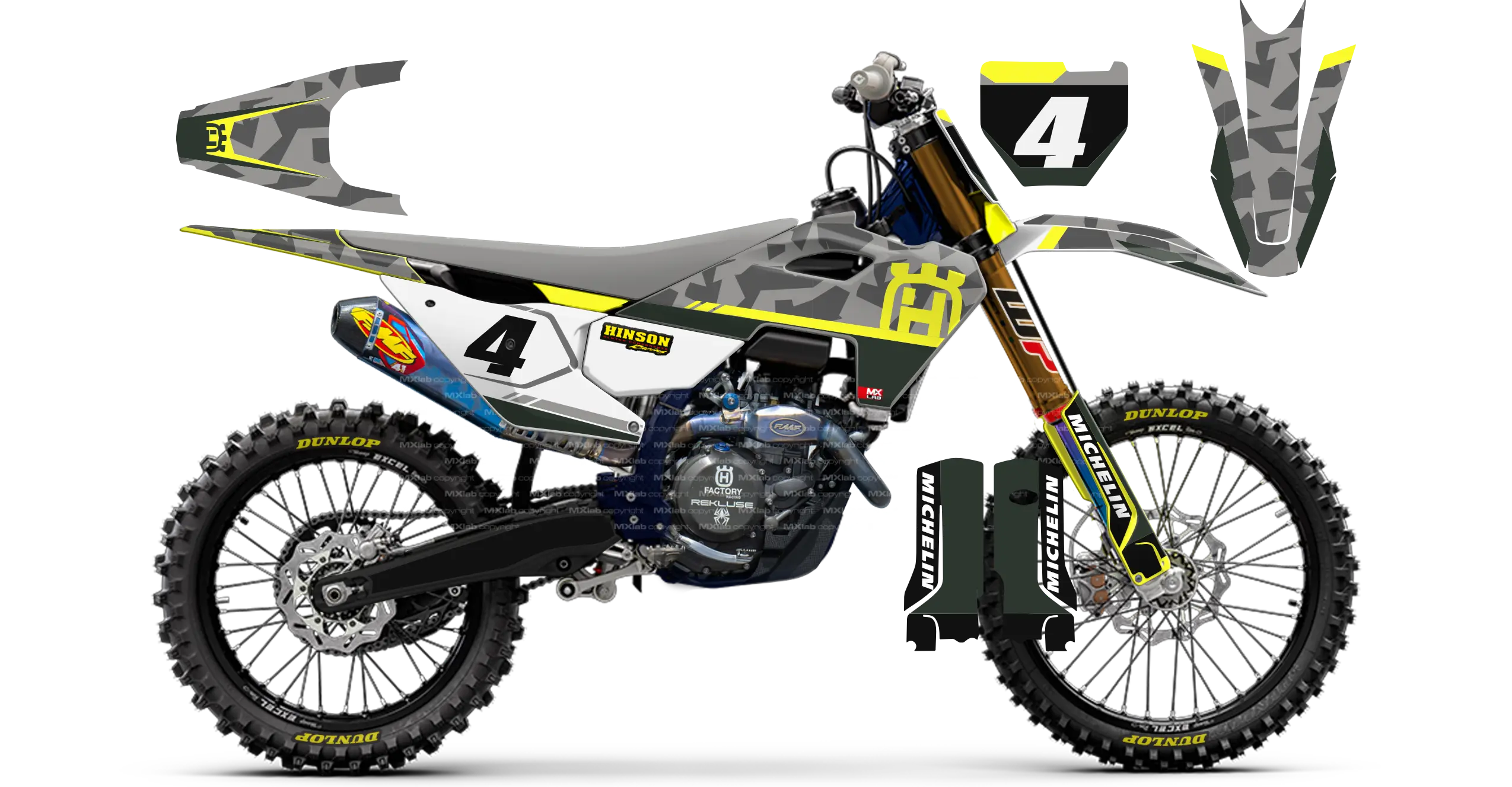 Kit déco Husqvarna LAB4 CAMO - Motocross & Enduro personnalisable