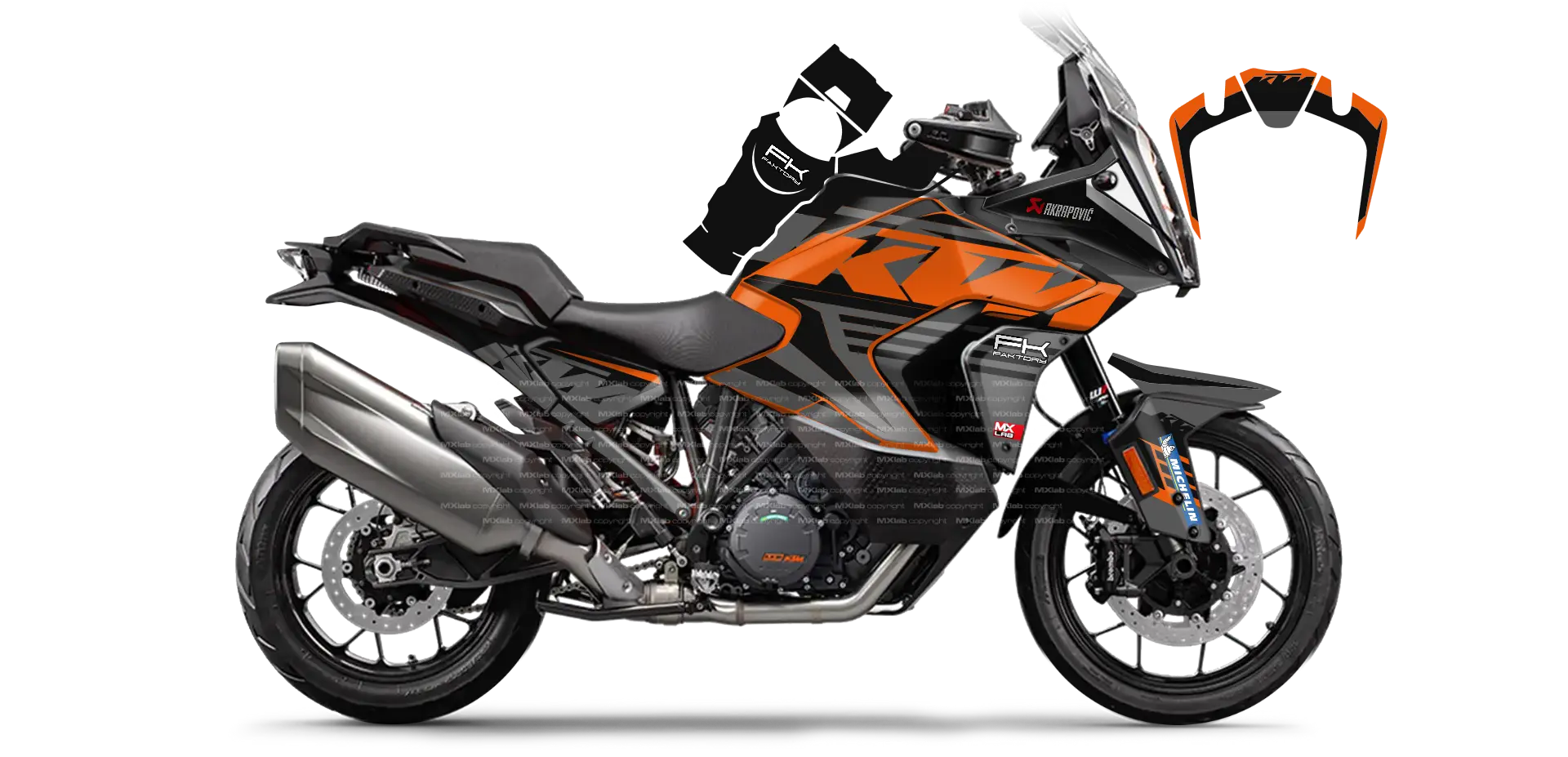 Kit déco KTM 1290 Super Adventure LAB1 BLACK - Trail personnalisable