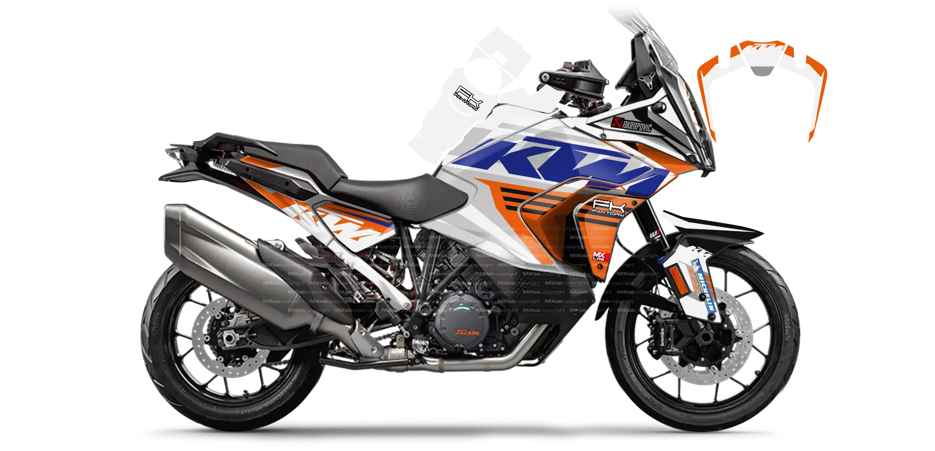 Kit déco KTM 1290 Super Adventure LAB1 GRAY - Trail personnalisable