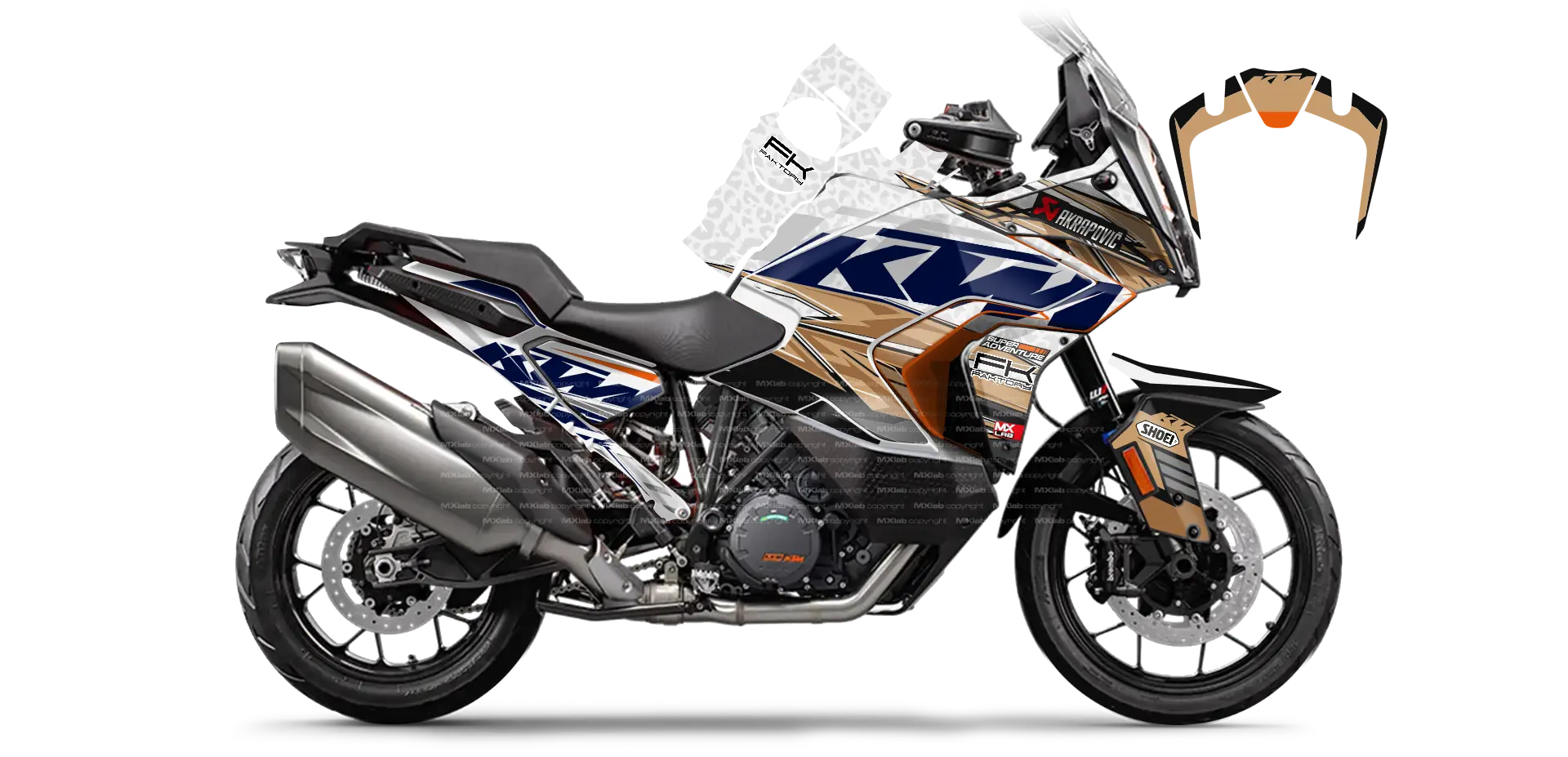 Kit déco KTM 1290 Super Adventure LAB2 SAND - Trail personnalisable