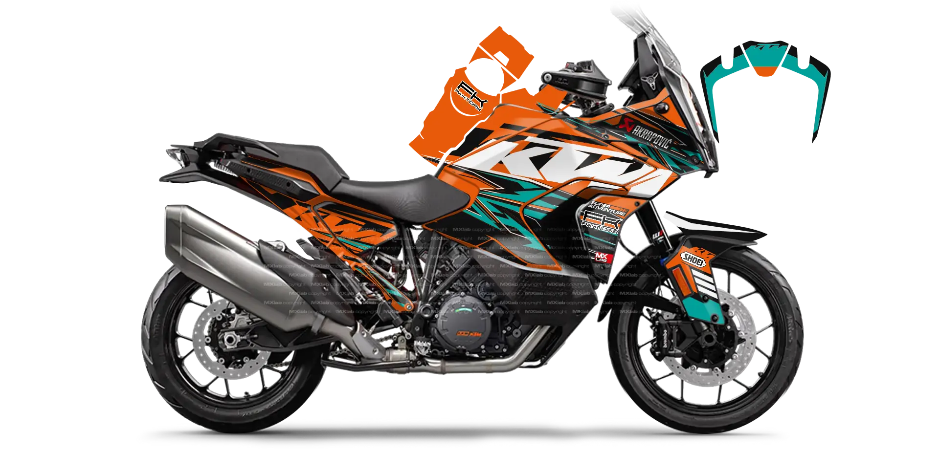 Kit déco KTM 1290 Super Adventure - LAB2 TURQUOISE