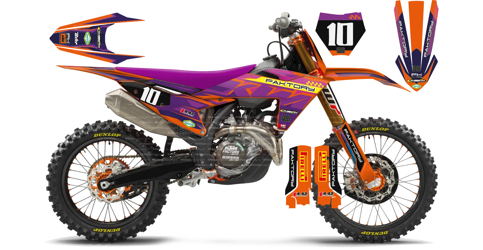 Kit déco KTM Faktory - Motocross & Enduro personnalisable