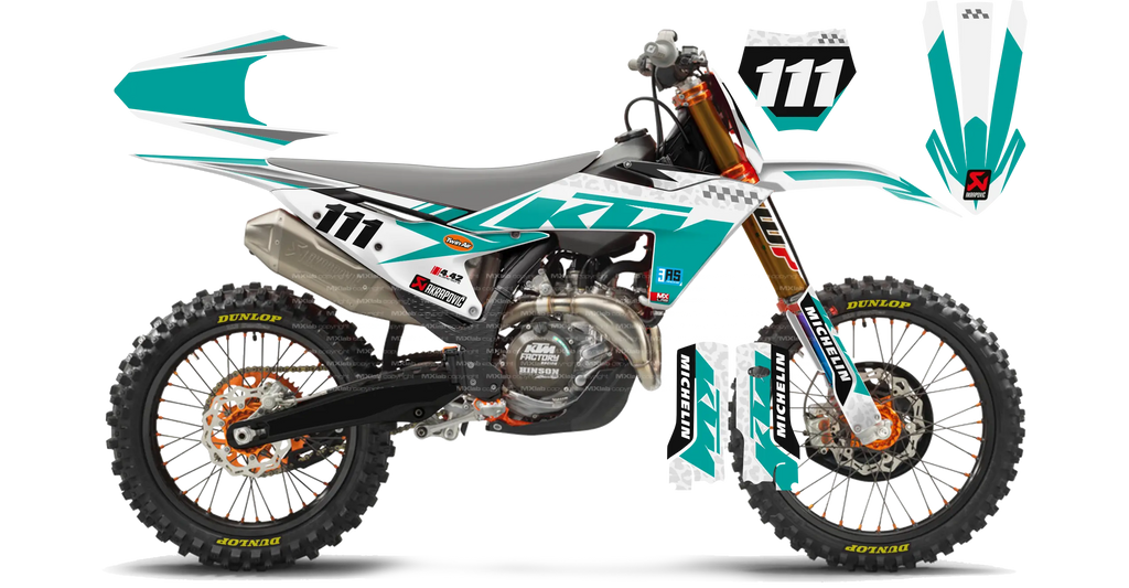 Kit déco KTM LAB1 TURQUOISE - Motocross & Enduro personnalisable