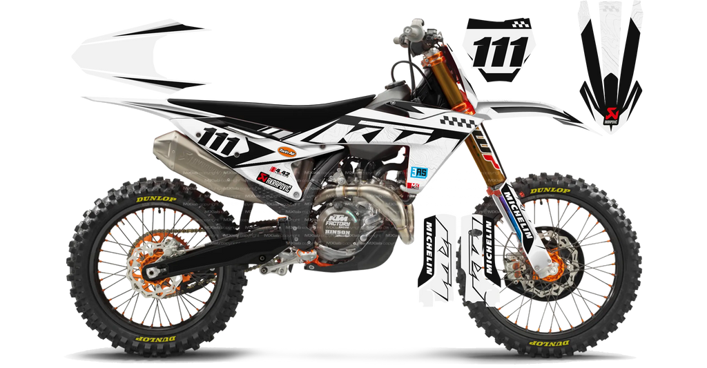 Kit déco KTM LAB1 WHITE - Motocross & Enduro personnalisable