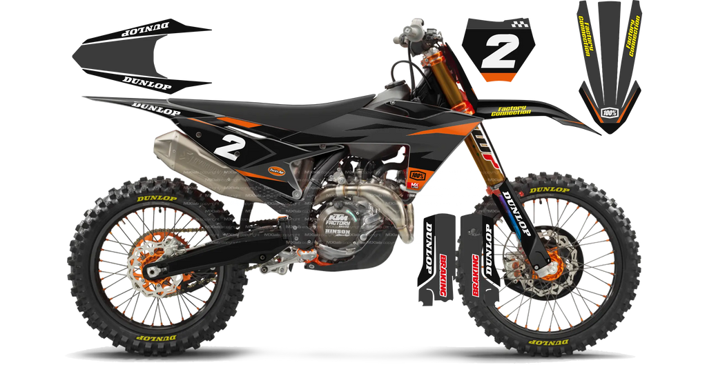 Kit déco KTM LAB2 GRAY - Motocross & Enduro personnalisable