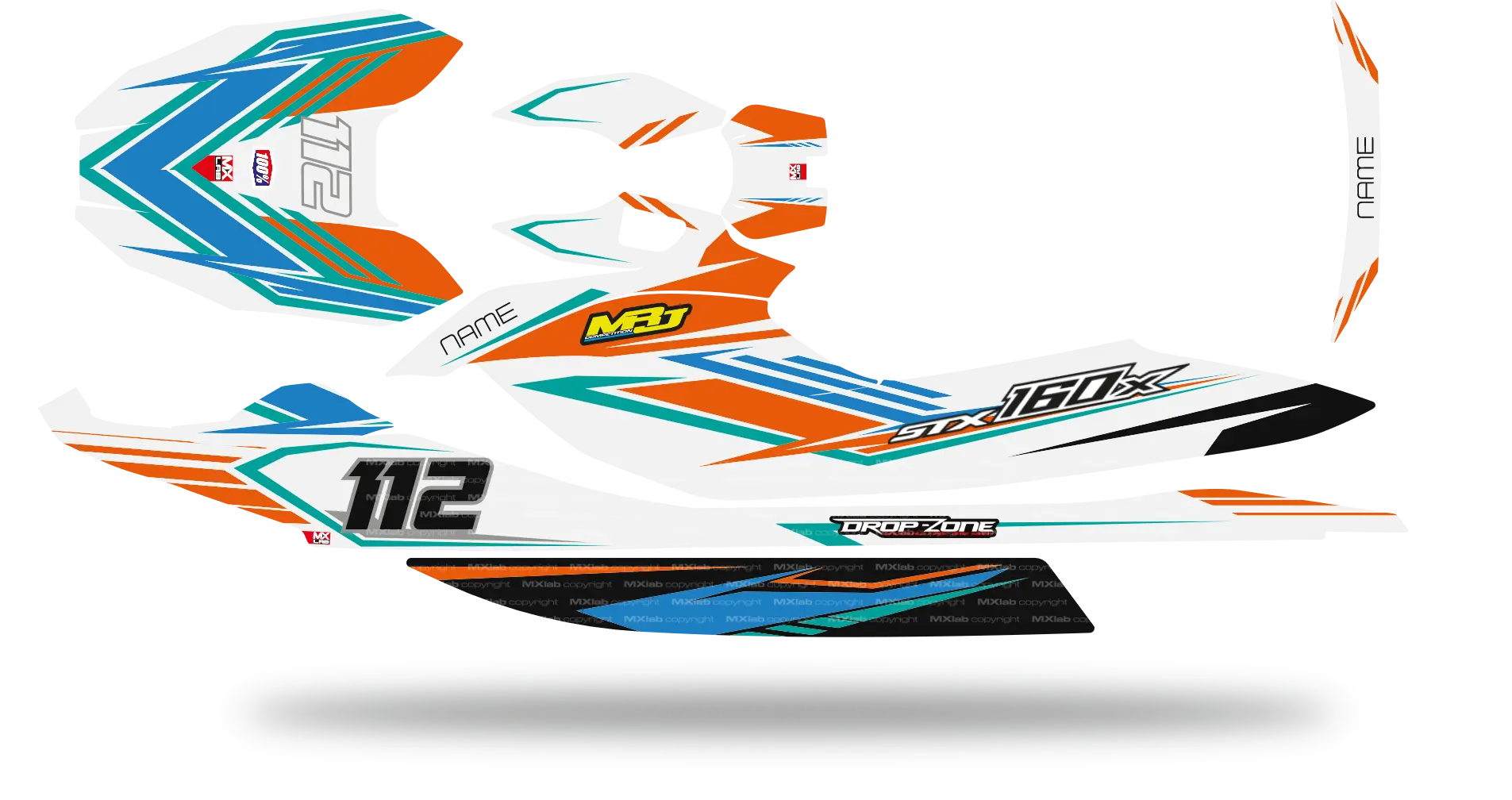 Kit déco Kawasaki STX 160 - LAB1 White Kawasaki