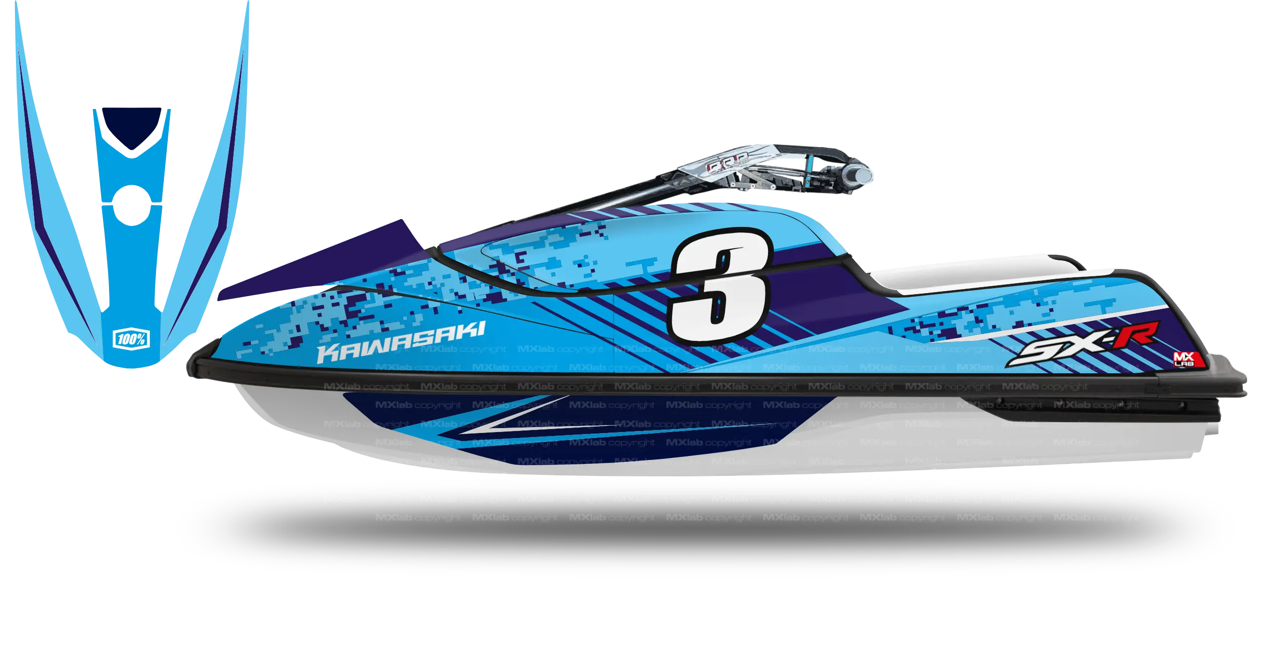 Kit déco Kawasaki SXR 1500 - LAB3 BLUE Kawasaki