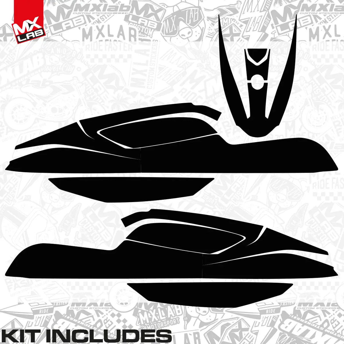 Kit déco Kawasaki SXR 1500 LAB6 à plat, toutes les pièces incluses dans la commande