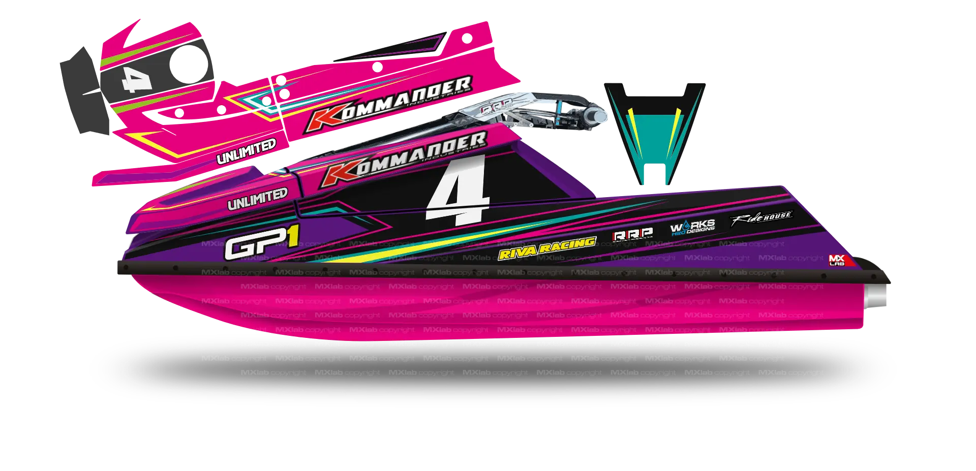 Kit déco Kommander GP1R - LAB4 PURPLE Kommander