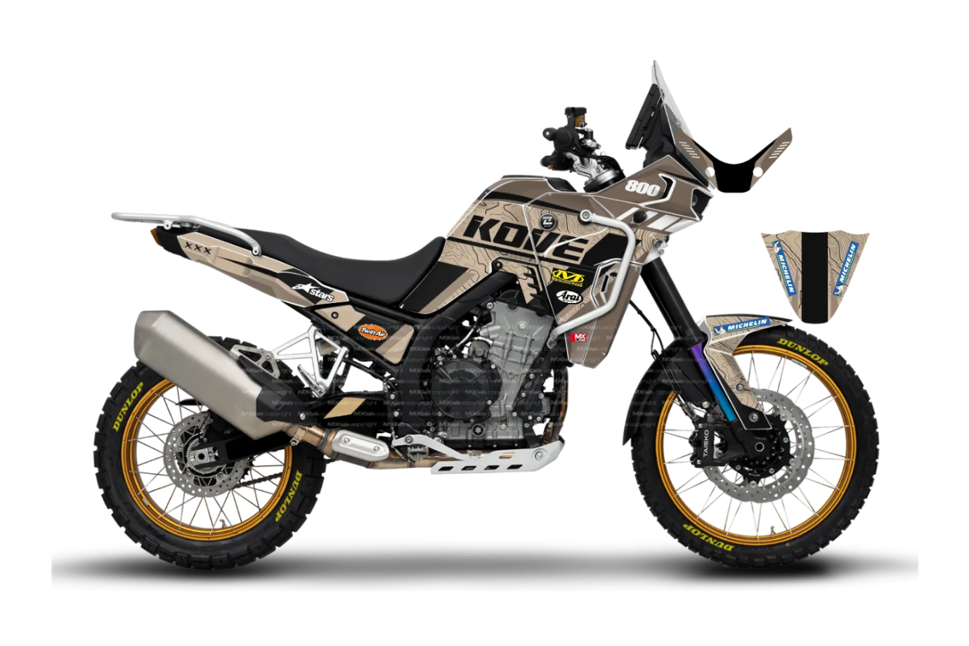 Kit déco Kove 800X PRO - ROADBOOK SAND