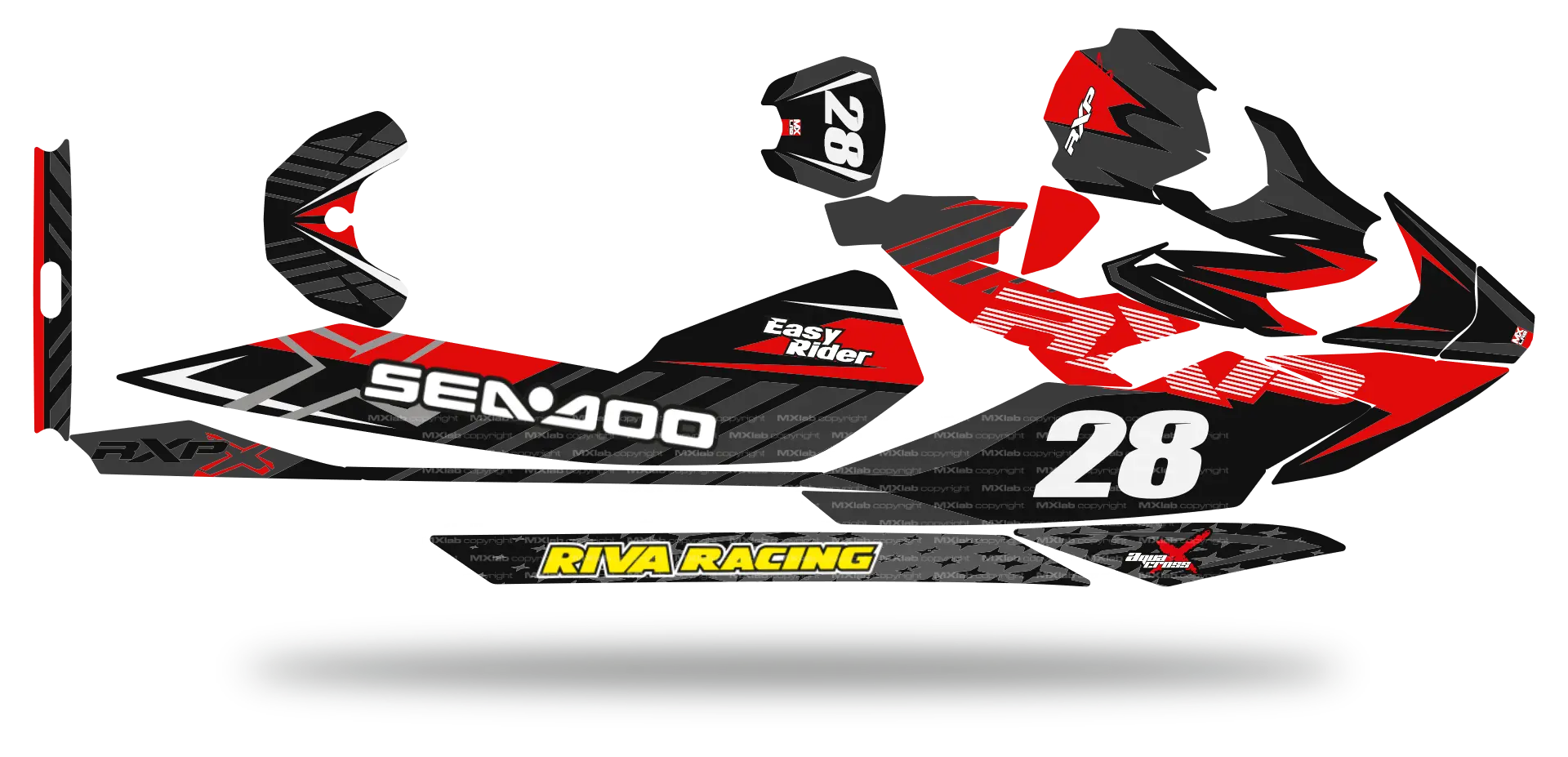 Kit déco Sea-Doo RXP-X 325 - LAB1 RED Seadoo