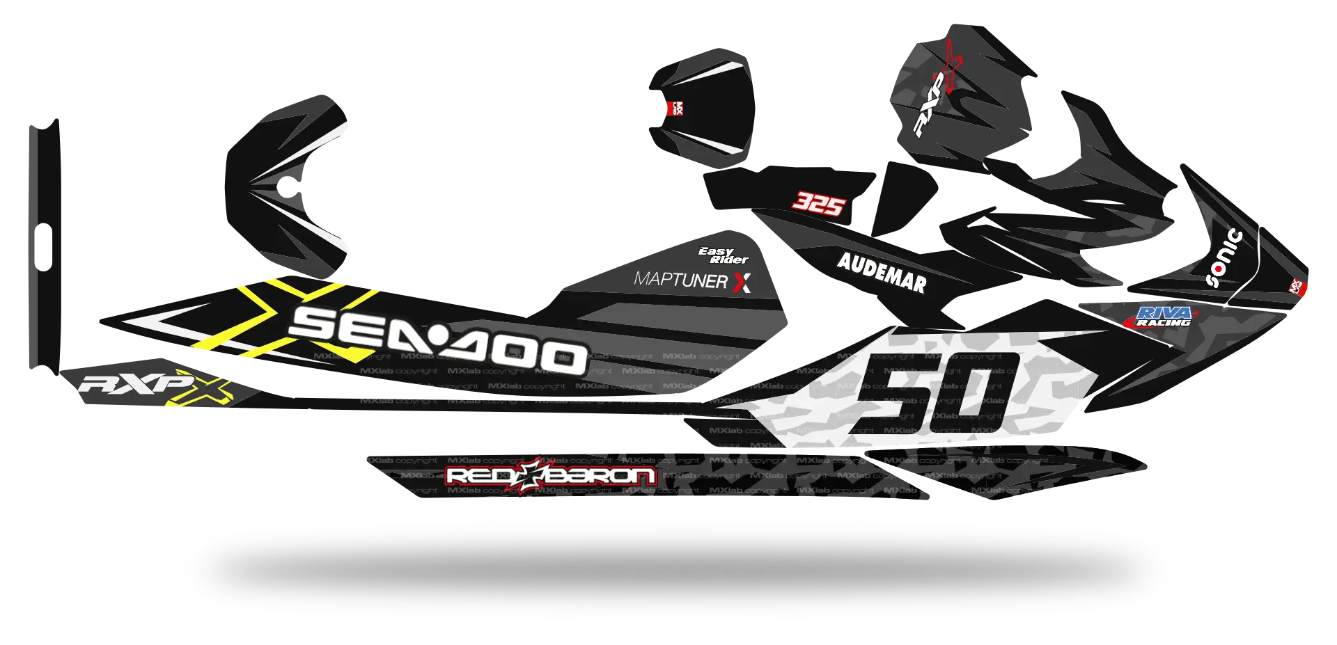 Kit déco Sea-Doo RXP-X 325 - LAB2 BLACK Seadoo