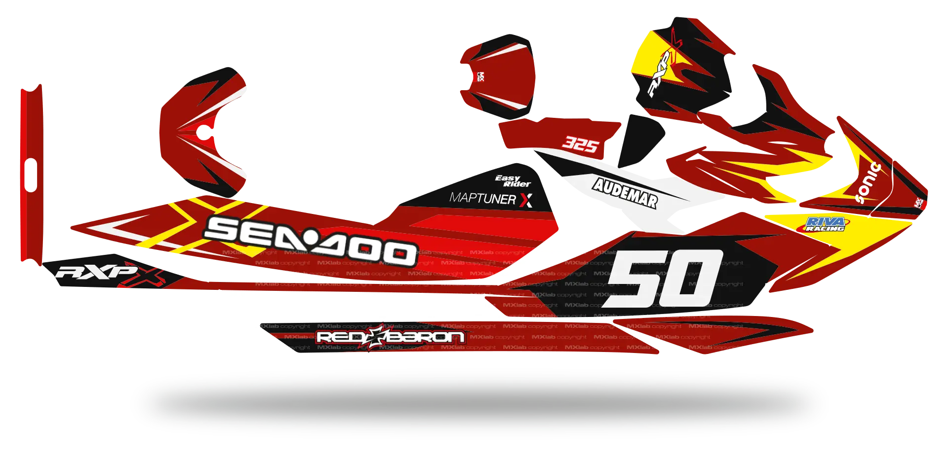 Kit déco Sea-Doo RXP-X 325 - LAB2 RED Seadoo