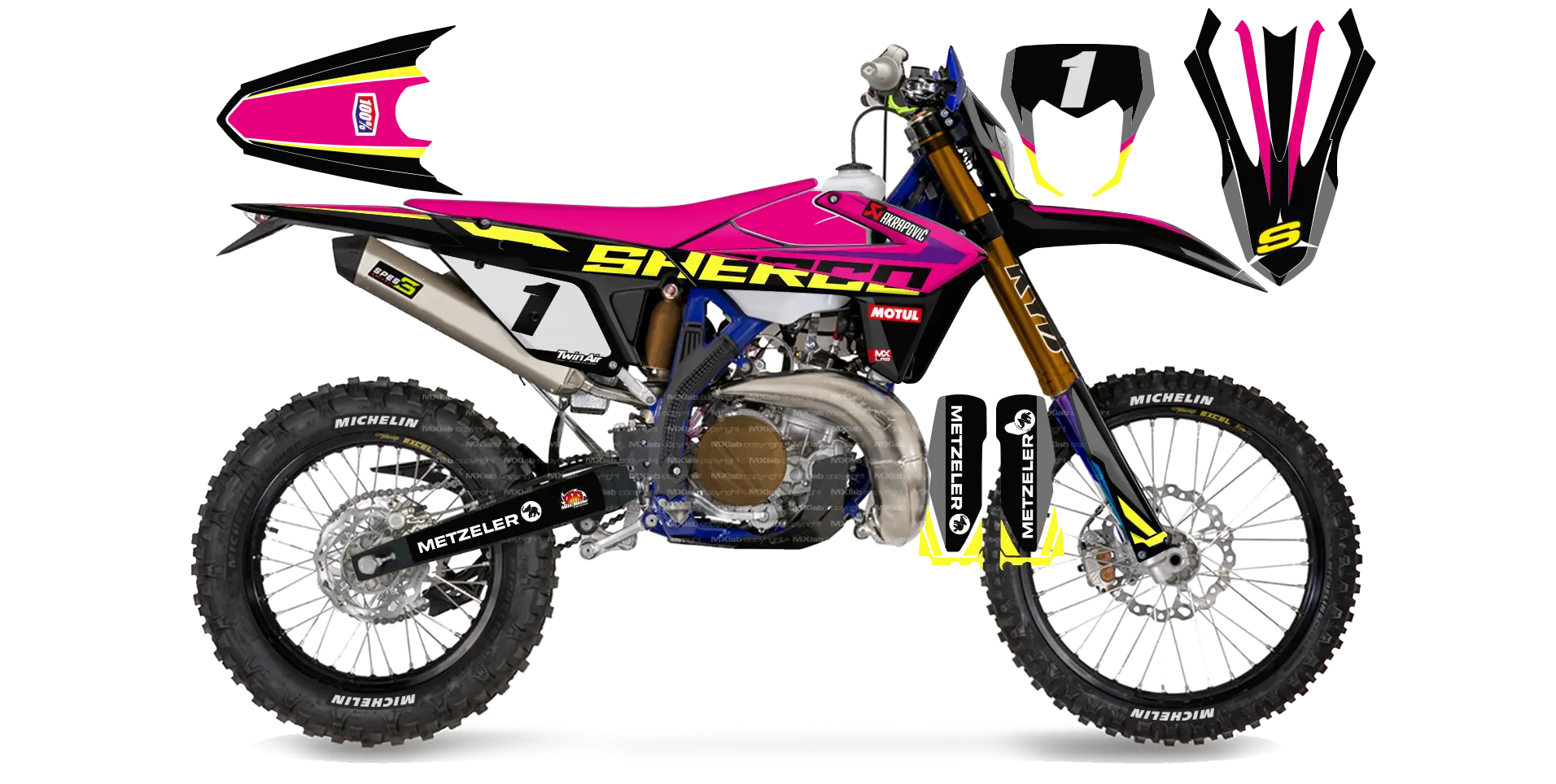 Kit déco Sherco LAB1 PINK - Enduro personnalisable