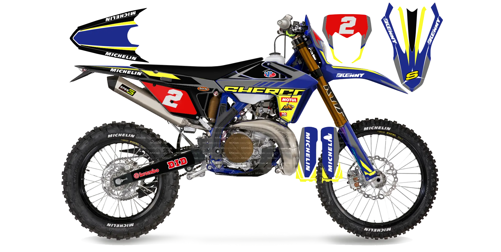Kit déco Sherco LAB2 BLACK - Enduro personnalisable