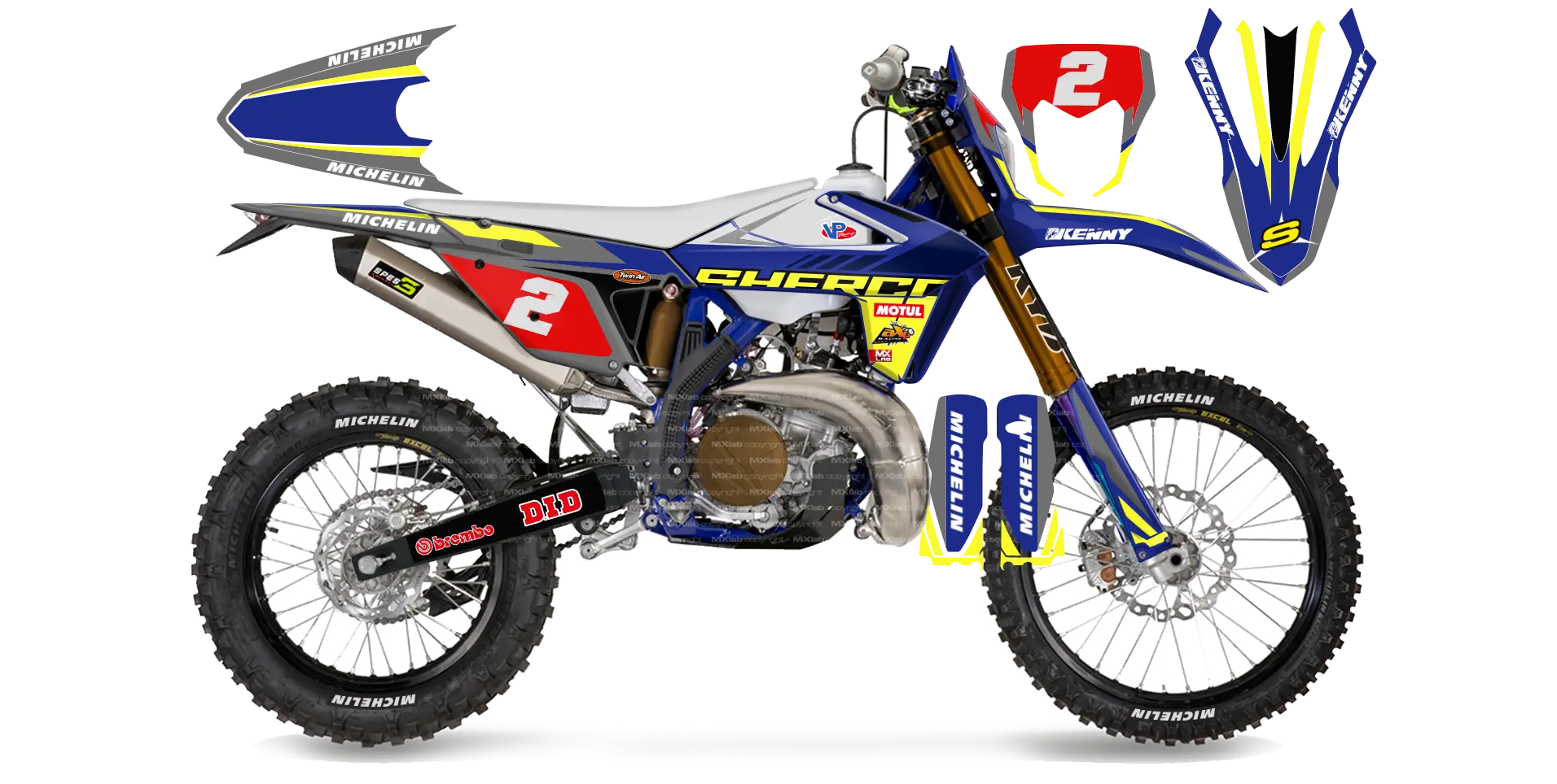 Kit déco Enduro Sherco - LAB2 WHITE