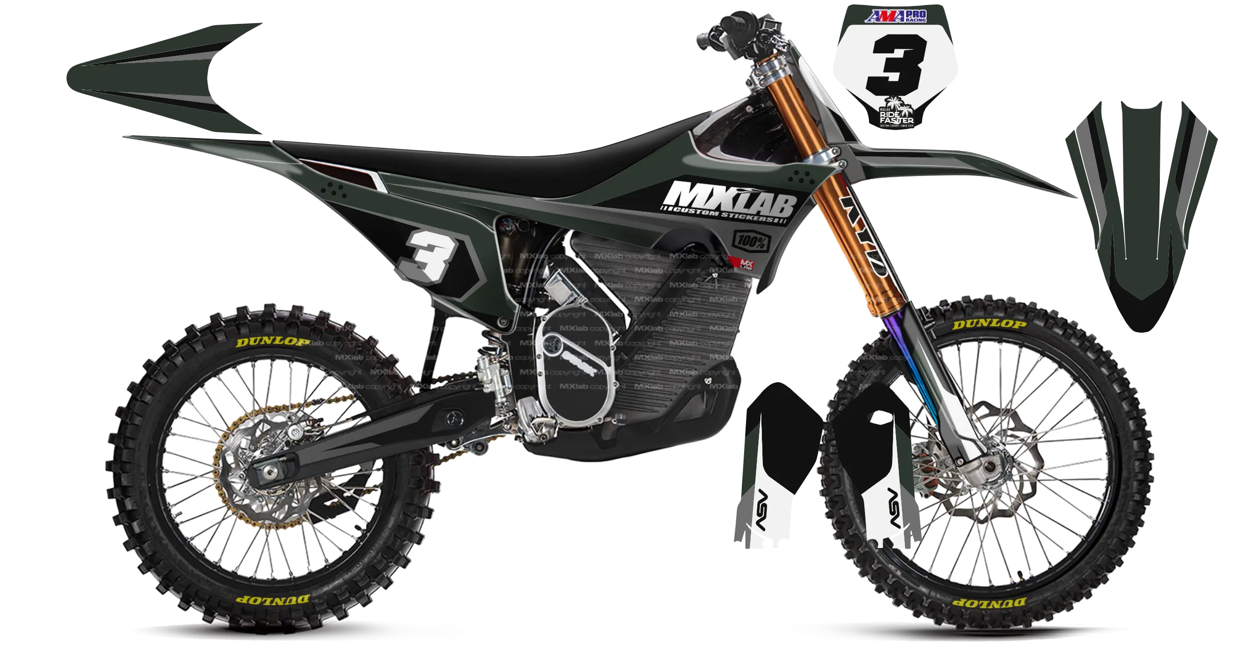 Kit déco Stark VARG LAB3 KHAKI - Motocross & Enduro personnalisable