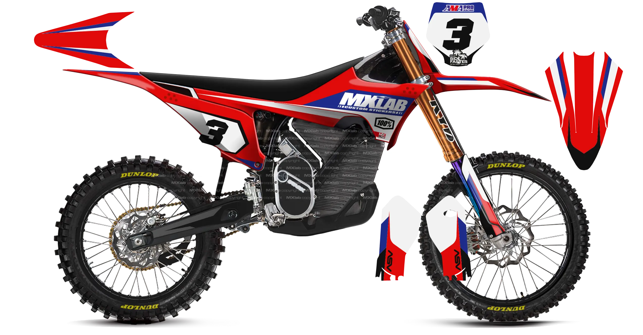 Kit déco Stark VARG LAB3 RED - Motocross & Enduro personnalisable