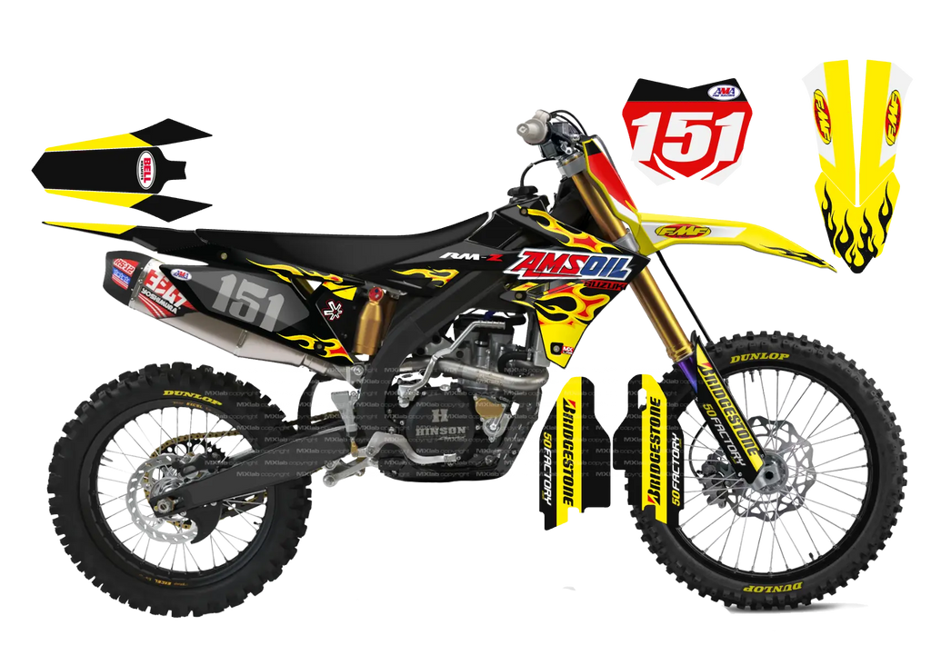 Kit déco Suzuki RMZ FLAME - Motocross & Enduro personnalisable