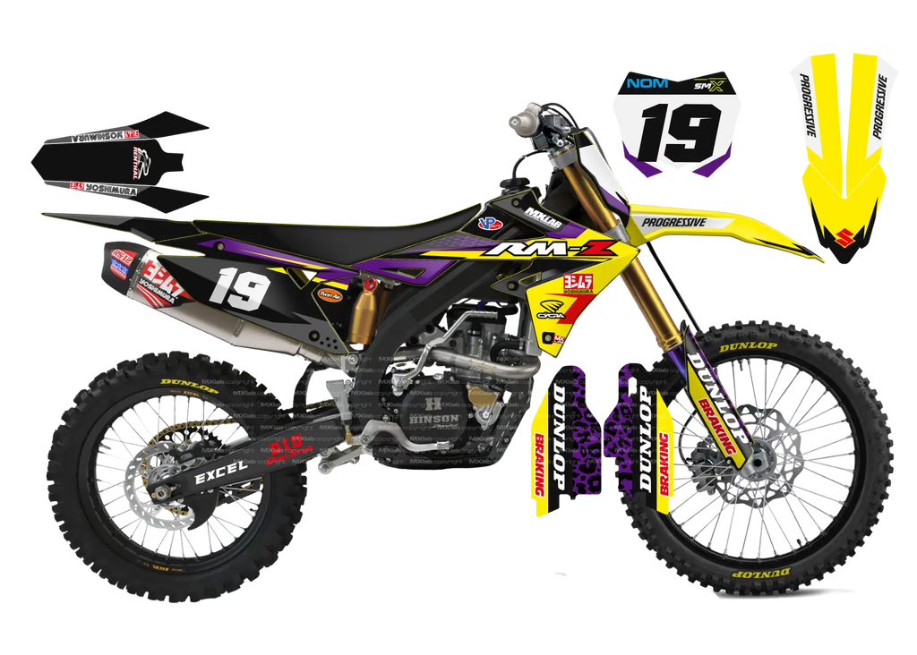 Kit déco Suzuki RMZ LAB1 PURPLE - Motocross & Enduro personnalisable