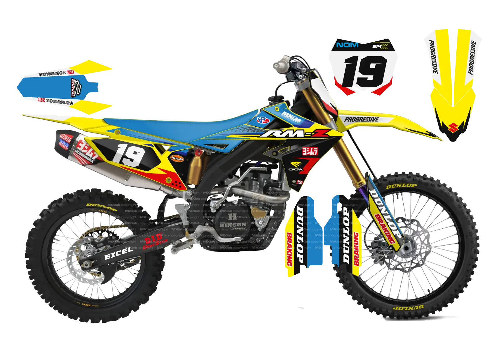 Kit déco Suzuki RMZ LAB1 - Motocross & Enduro personnalisable