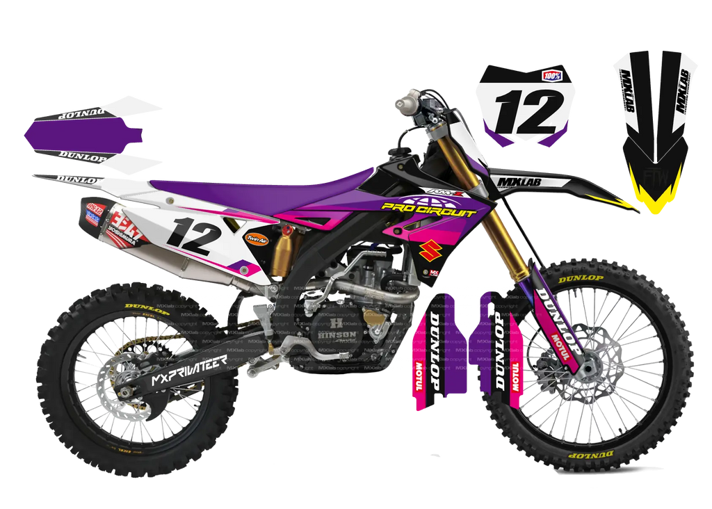 Kit déco Suzuki RMZ LAB2 PURPLE - Motocross & Enduro personnalisable