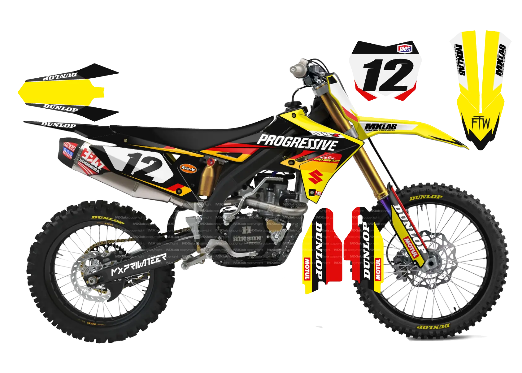 Kit déco Suzuki RMZ LAB2 - Motocross & Enduro personnalisable