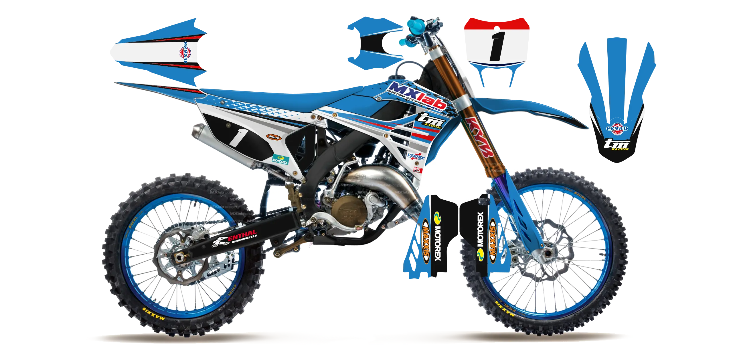 Kit déco TM LAB1 BLUE - Motocross & Enduro personnalisable