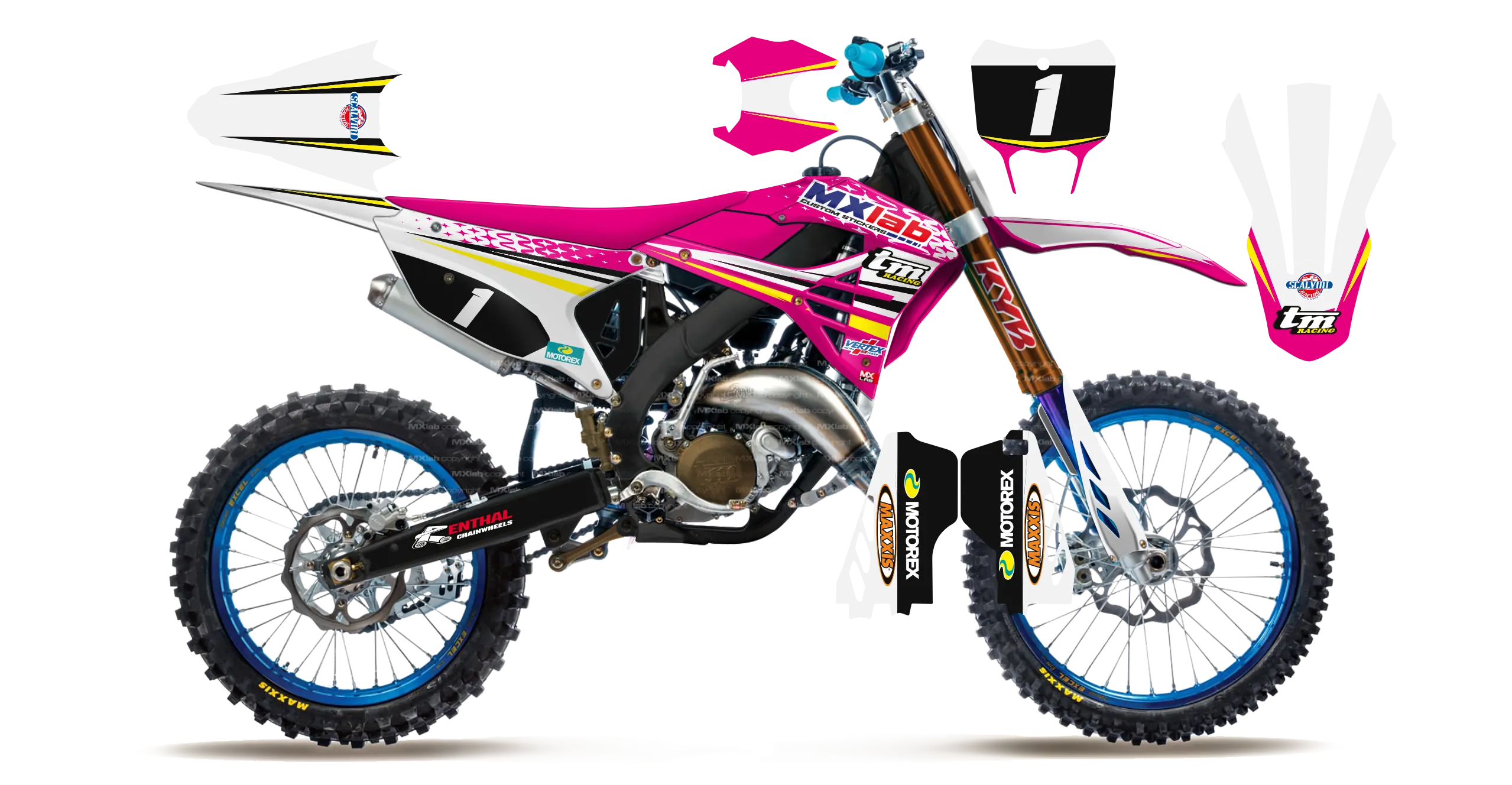 Kit déco TM LAB1 PINK - Motocross & Enduro personnalisable