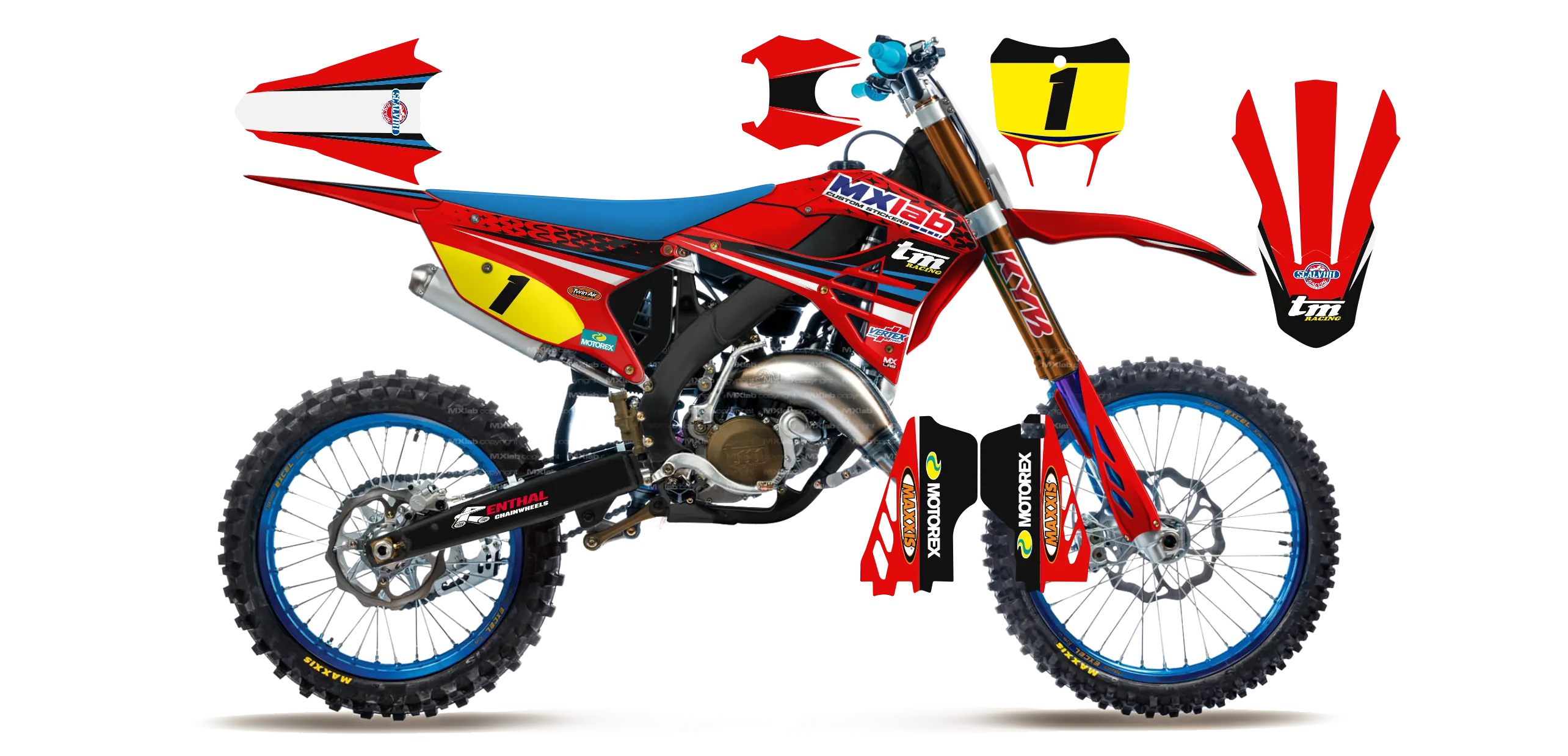 Kit déco TM LAB1 RED - Motocross & Enduro personnalisable