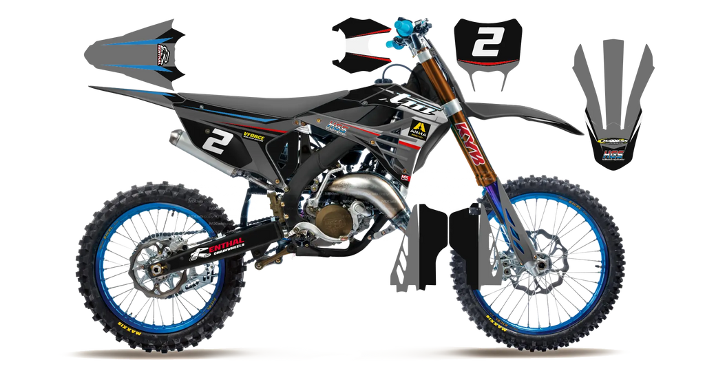 Kit déco TM LAB2 DARK GRAY - Motocross & Enduro personnalisable
