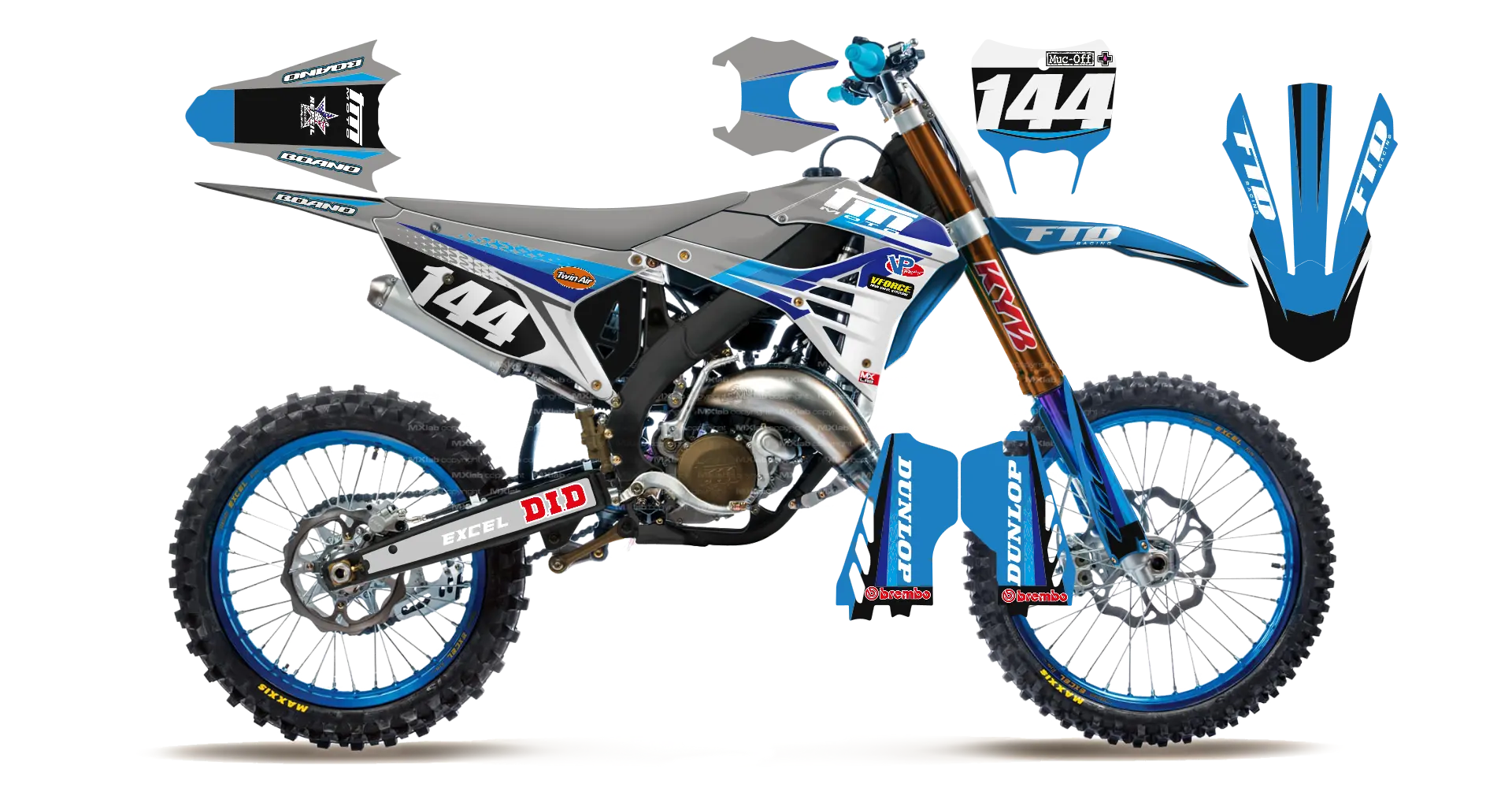 Kit déco TM LAB4 GRAY - Motocross & Enduro personnalisable