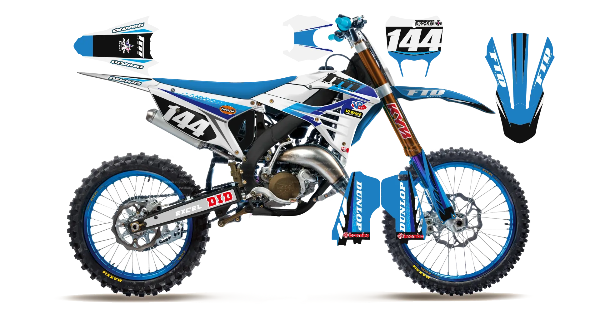 Kit déco TM LAB4 WHITE - Motocross & Enduro personnalisable