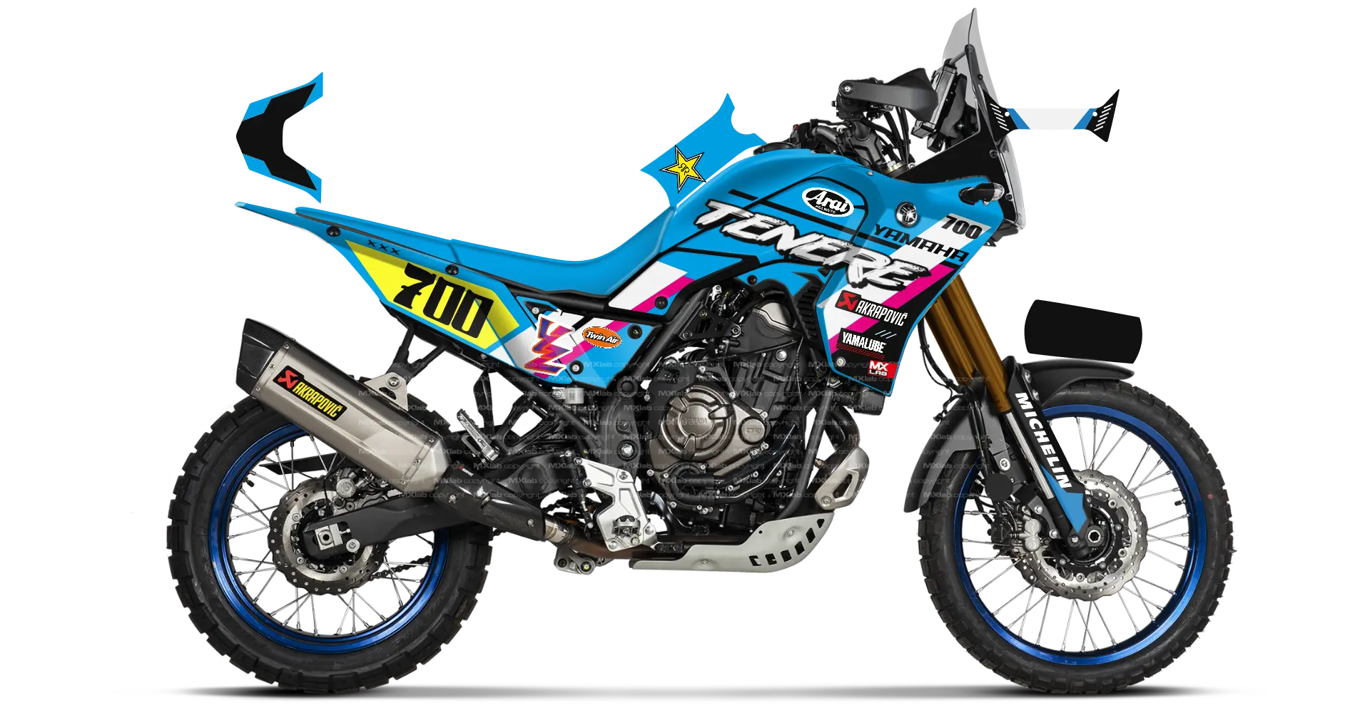 Kit déco Yamaha Ténéré 700 LAB1 BLUE - Trail personnalisable
