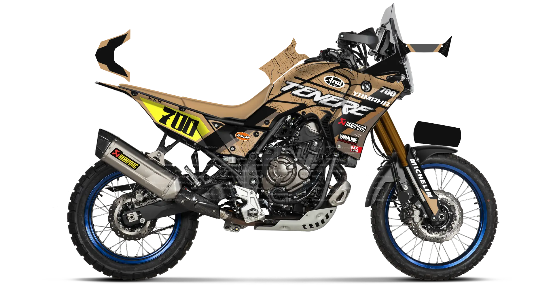 Kit déco Yamaha Ténéré 700 LAB1 SAND - Trail personnalisable