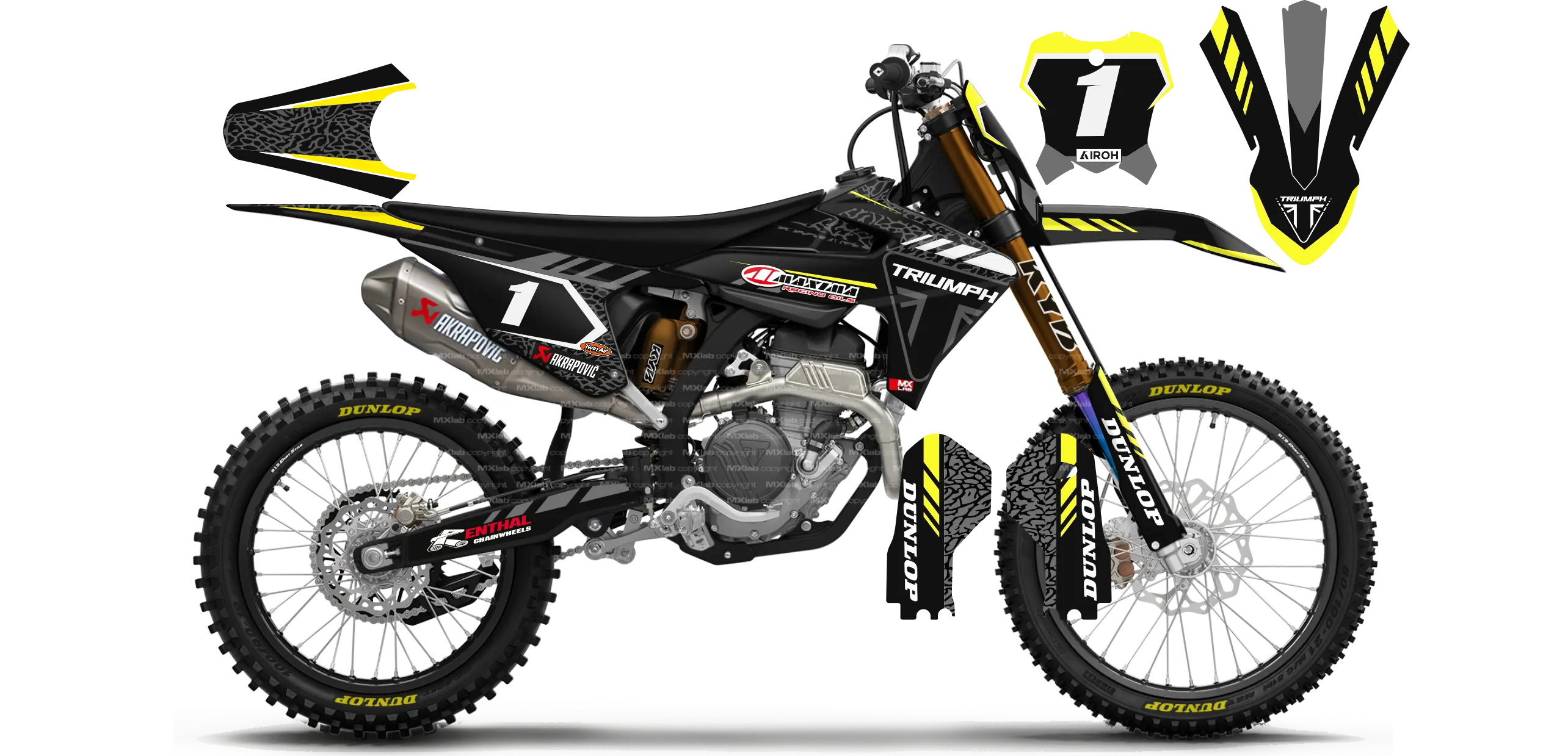 Kit déco Triumph LAB1 BLACK - Motocross & Enduro personnalisable