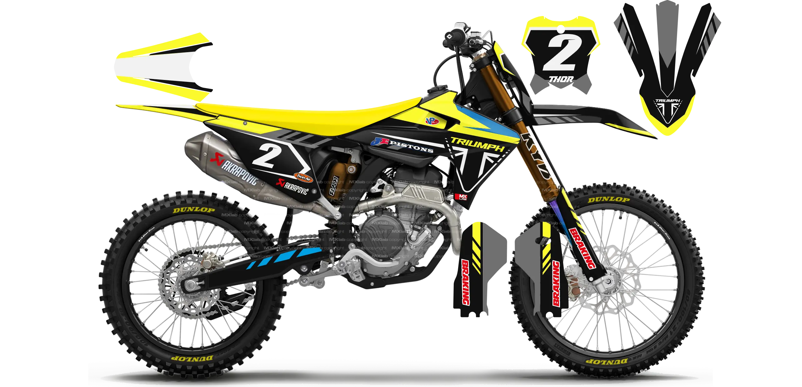 Kit déco Triumph LAB2 - Motocross & Enduro personnalisable