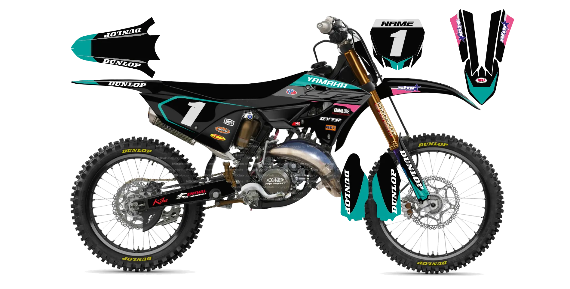 Kit déco Yamaha YZ LAB1 BLACK - Motocross & Enduro personnalisable