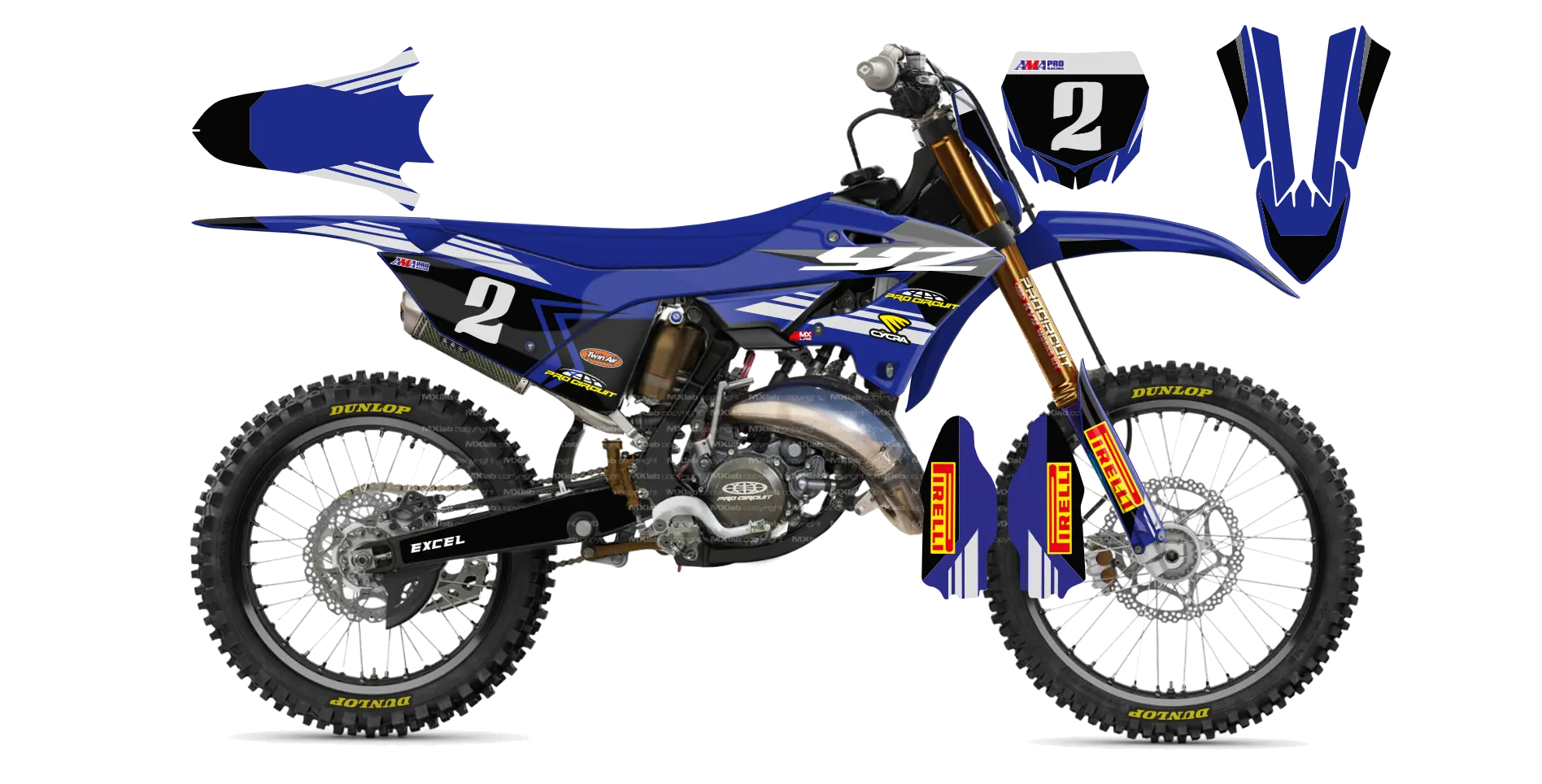 Kit déco Yamaha YZ LAB2 - Motocross & Enduro personnalisable