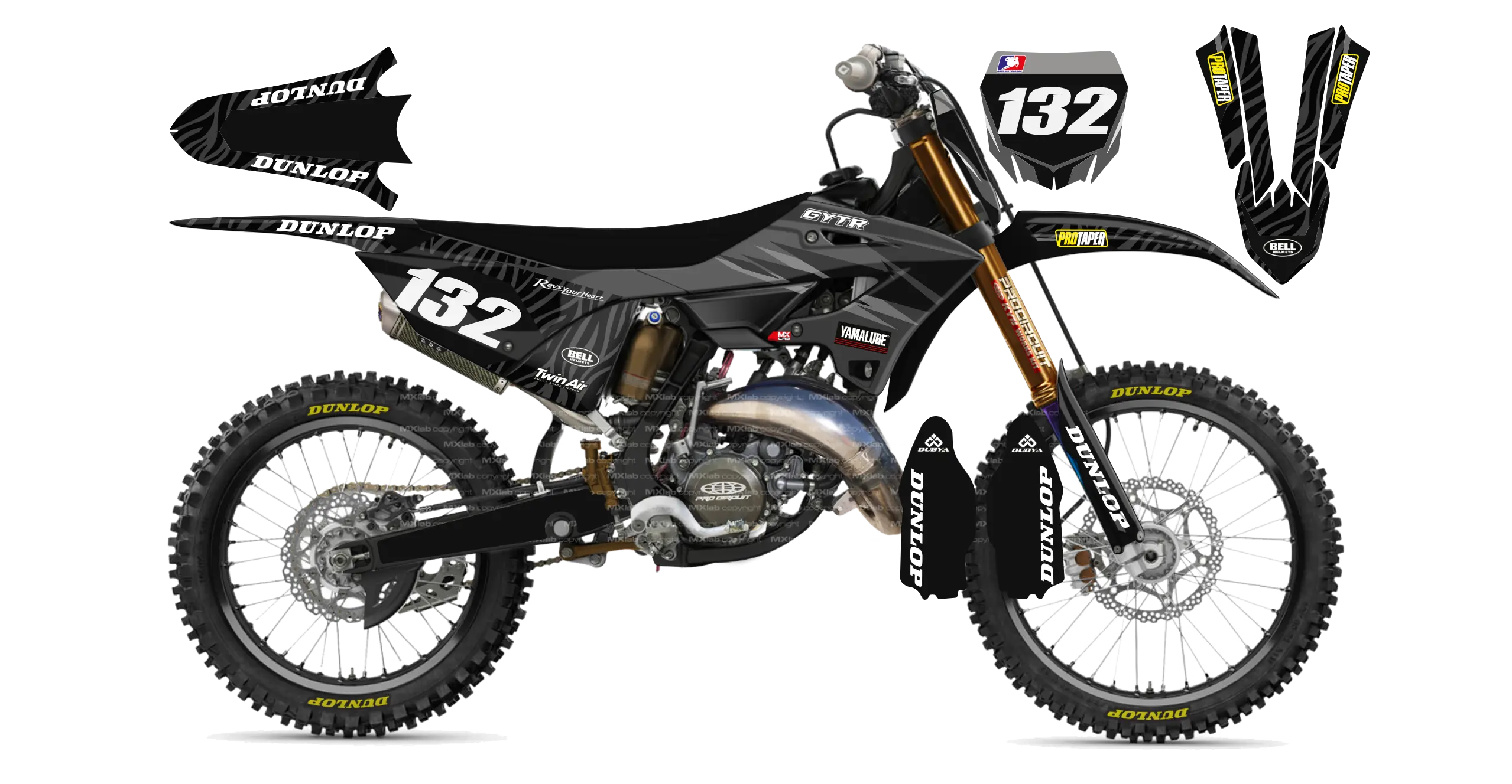 Kit déco Yamaha YZ LAB3 ZEBRA - Motocross & Enduro personnalisable
