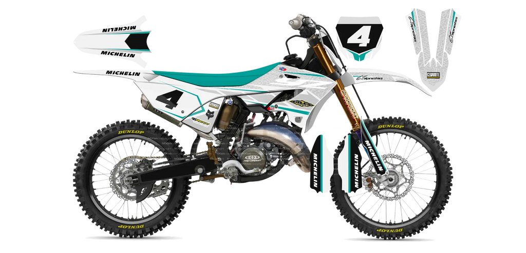 Kit déco Yamaha YZ LAB4 WHITE - Motocross & Enduro personnalisable