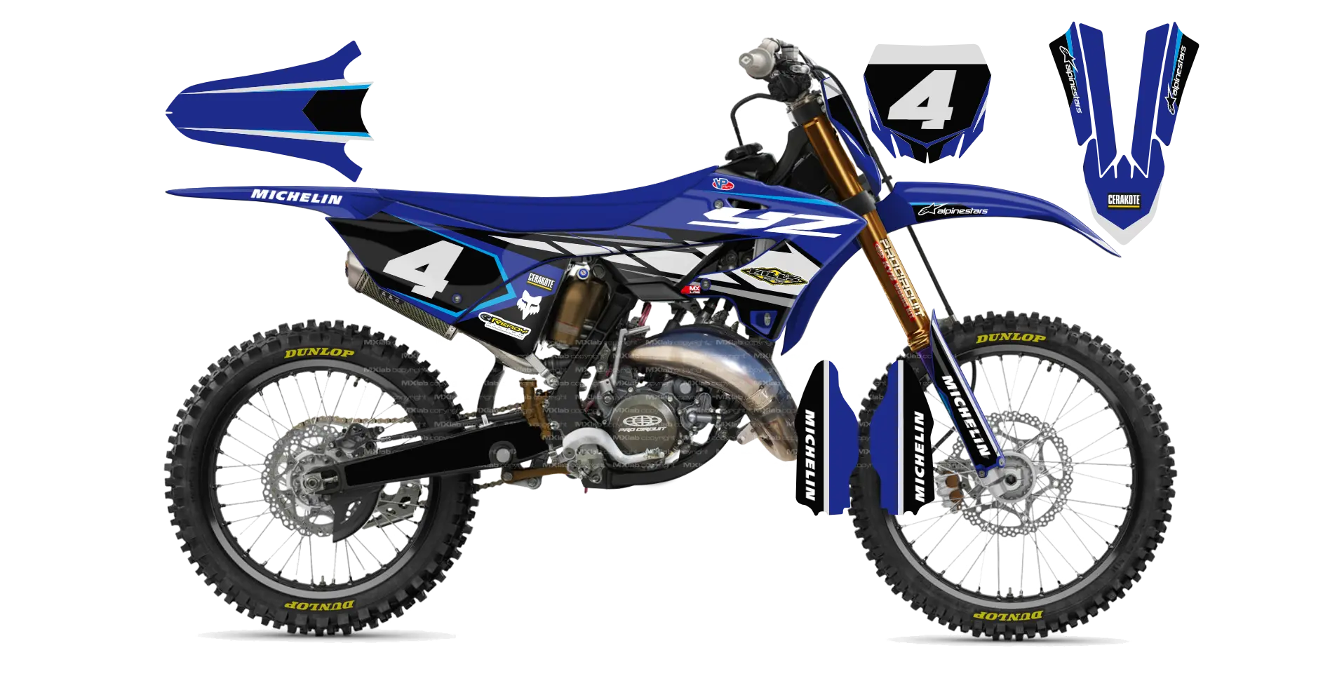Kit déco Yamaha YZ LAB4 - Motocross & Enduro personnalisable