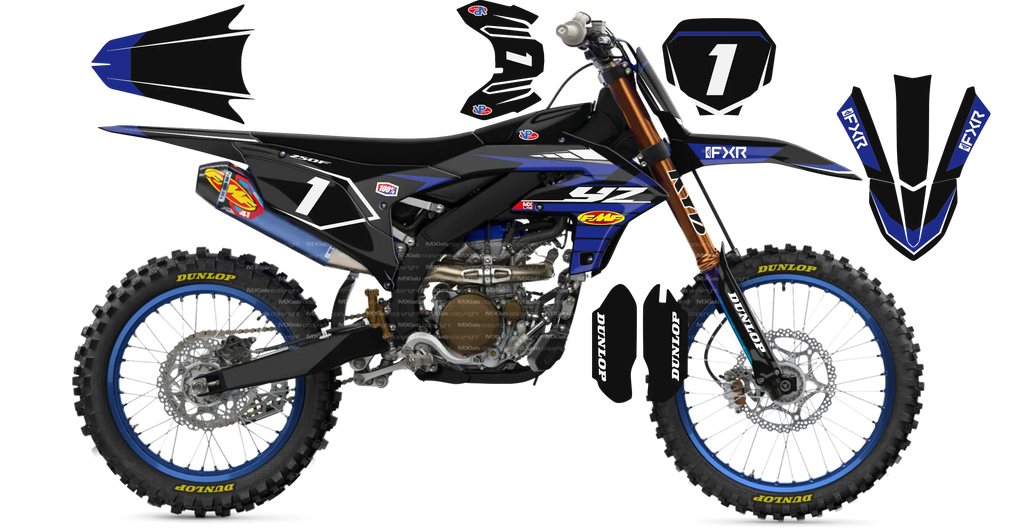 Kit déco Yamaha YZF LAB1 BLACK - Motocross & Enduro personnalisable