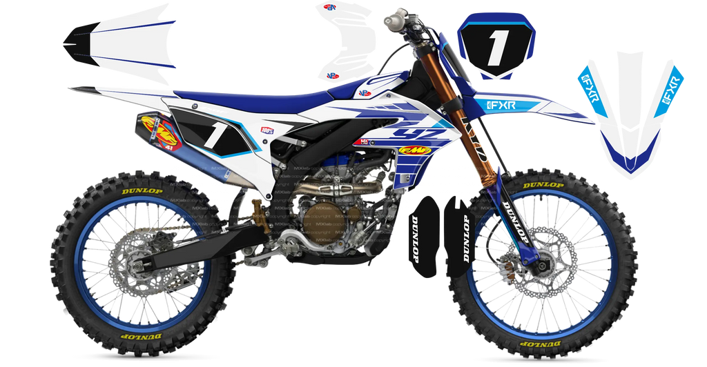 Kit déco Yamaha YZF LAB1 WHITE - Motocross & Enduro personnalisable