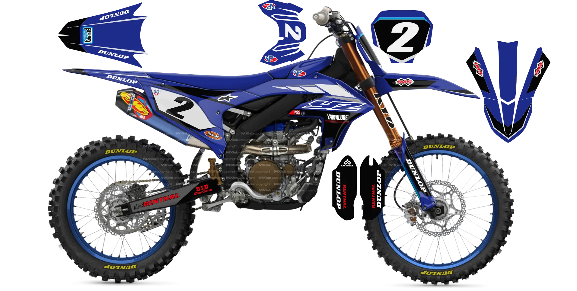 Kit déco Yamaha YZF LAB2 - Motocross & Enduro personnalisable